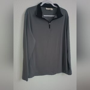 Rorie Whelan Golf Shirts Men's L Gray Long Sleeve 1/4 Zip Dry Wicking Good Condi